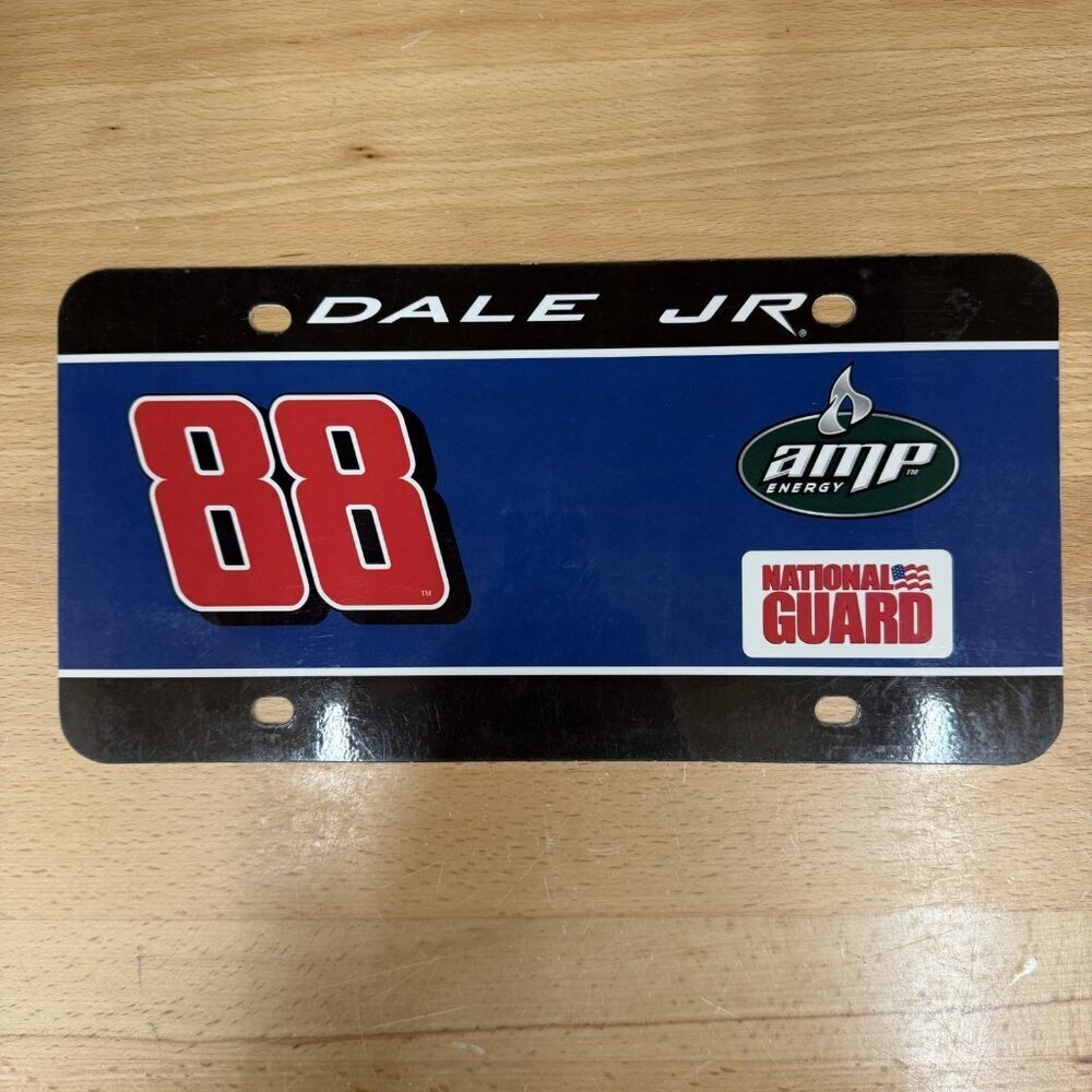 2008 DALE EARNHARDT JR. #88 PLASTIC LICENSE PLATE AMP / NATIONAL GUARD NASCAR